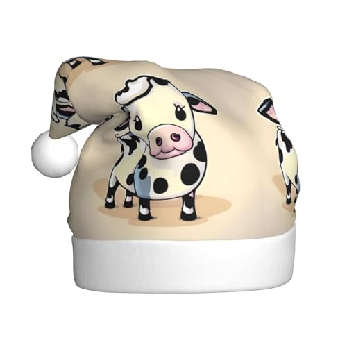 QIN&ZHENG Personalisierte Weihnachtsmannmütze Cartoon Milchkuh Druck Neuheit lustige Weihnachtsgeschenke für Erwachsene Frauen Samt Plüsch Weihnachten Hut QIN&ZHENG Personalisierte Weihnachtsmannmütze Cartoon Milchkuh Druck Neuheit lustige Weihnachtsgeschenke für Erwachsene Frauen Samt Plüsch Weihnachten Hut von QIN&ZHENG