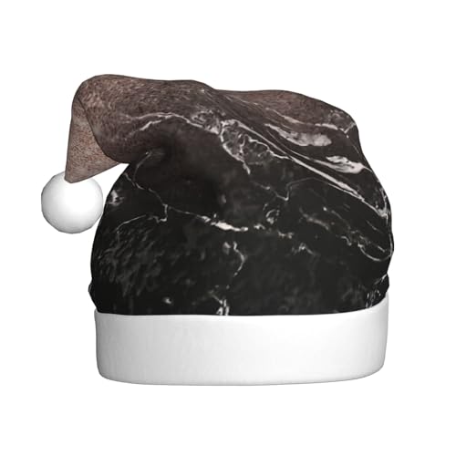 QIN&ZHENG Personalisierte Weihnachtsmannmütze mit roségoldenem Marmordruck Neuheit lustige Weihnachtsgeschenke für Frauen Erwachsene Samt Plüsch Weihnachtsmütze von QIN&ZHENG
