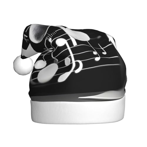 QIN&ZHENG Personalisierte Weihnachtsmütze mit Musiknoten in Schwarz und Weiß, lustiges Weihnachtsgeschenk für Frauen und Erwachsene QIN&ZHENG Personalisierte Weihnachtsmütze mit Musiknoten in Schwarz und Weiß, lustiges Weihnachtsgeschenk für Frauen und Erwachsene von QIN&ZHENG