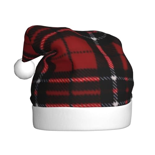 QIN&ZHENG Rot und Schwarz karierte personalisierte Weihnachtsmütze - Lustiges Weihnachtsgeschenk für erwachsene Frauen - Samt-Weihnachtsmütze QIN&ZHENG Rot und Schwarz karierte personalisierte Weihnachtsmütze - Lustiges Weihnachtsgeschenk für erwachsene Frauen - Samt-Weihnachtsmütze von QIN&ZHENG