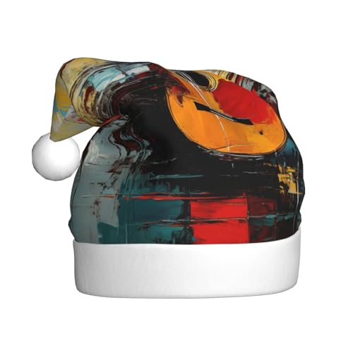 QIN&ZHENG Weihnachtsmütze mit Gitarrenmalerei, personalisierbar, lustige Weihnachtsgeschenke für Frauen, Erwachsene, Samt, Plüsch, Weihnachtsmütze QIN&ZHENG Weihnachtsmütze mit Gitarrenmalerei, personalisierbar, lustige Weihnachtsgeschenke für Frauen, Erwachsene, Samt, Plüsch, Weihnachtsmütze von QIN&ZHENG