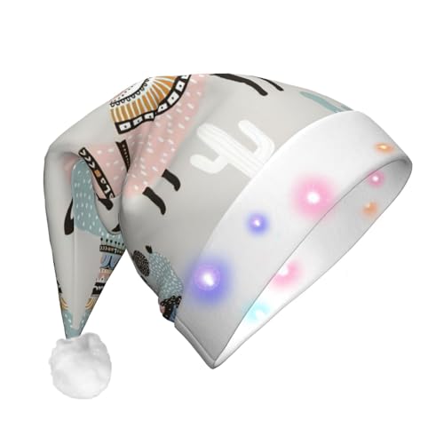 QIN&ZHENG Weihnachtsmütze mit Lama-Kaktus-Druck, uni, personalisierbar, Samt-Hut für Neujahr, Weihnachtsfeier QIN&ZHENG Weihnachtsmütze mit Lama-Kaktus-Druck, uni, personalisierbar, Samt-Hut für Neujahr, Weihnachtsfeier von QIN&ZHENG