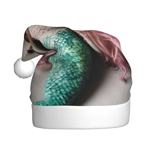 QIN&ZHENG Weihnachtsmütze mit Meerjungfrauen-Puppe 01, personalisierbar, lustige Weihnachtsgeschenke für Frauen, Erwachsene, Samt-Plüsch-Weihnachtsmütze QIN&ZHENG Weihnachtsmütze mit Meerjungfrauen-Puppe 01, personalisierbar, lustige Weihnachtsgeschenke für Frauen, Erwachsene, Samt-Plüsch-Weihnachtsmütze von QIN&ZHENG