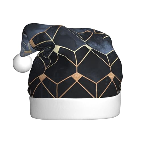 QIN&ZHENG Weihnachtsmütze mit blauen Sechsecken und Diamanten, personalisierbar, lustige Weihnachtsgeschenke für Frauen, Erwachsene, Samt-Plüsch-Weihnachtsmütze QIN&ZHENG Weihnachtsmütze mit blauen Sechsecken und Diamanten, personalisierbar, lustige Weihnachtsgeschenke für Frauen, Erwachsene, Samt-Plüsch-Weihnachtsmütze von QIN&ZHENG