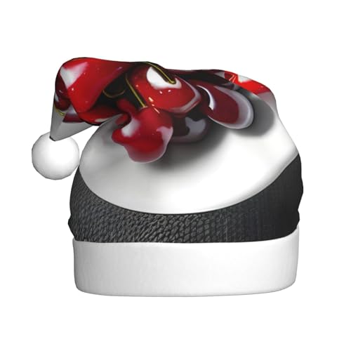 QIN&ZHENG Weihnachtsmütze mit frischem Kirsch-Aufdruck, lustige Weihnachtsgeschenke für Frauen, Erwachsene, Samt-Plüsch, Weihnachtsmütze QIN&ZHENG Weihnachtsmütze mit frischem Kirsch-Aufdruck, lustige Weihnachtsgeschenke für Frauen, Erwachsene, Samt-Plüsch, Weihnachtsmütze von QIN&ZHENG