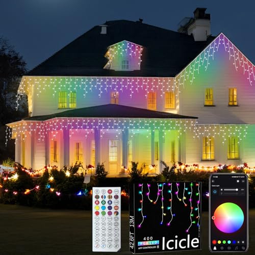 QINER Eisregen Lichterkette Außen, 13M 400 LED Lichterkette Eisregen, Lichterkette Multifunktion 40-Modi Erweiterbar lichterketten für Weihnachtsdeko Dach, Traufe, Balkon, Garten QINER Eisregen Lichterkette Außen, 13M 400 LED Lichterkette Eisregen, Lichterkette Multifunktion 40-Modi Erweiterbar lichterketten für Weihnachtsdeko Dach, Traufe, Balkon, Garten von QINER