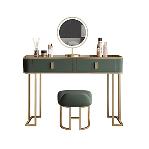 Schminktisch Home Vanity Set mit Hocker und Spiegel, Kommode, Aufbewahrungsschrank, Nachttisch, Schlafzimmer, moderner, minimalistischer Holz-Make-up-Tisch, LED-Spiegel, grünes Licht, luxuriöser Make- Schminktisch Home Vanity Set mit Hocker und Spiegel, Kommode, Aufbewahrungsschrank, Nachttisch, Schlafzimmer, moderner, minimalistischer Holz-Make-up-Tisch, LED-Spiegel, grünes Licht, luxuriöser Make- von QINGGANG-0224