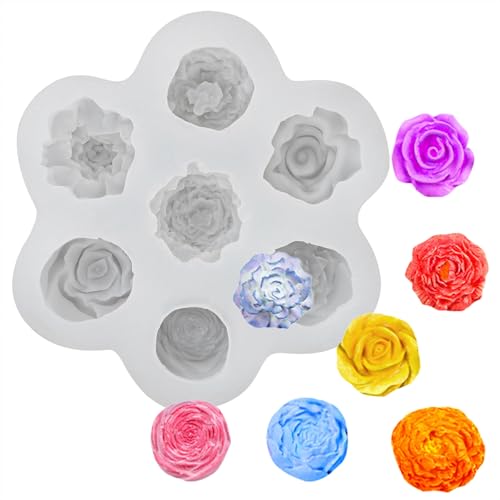 Silikonformen Gießformen Blumen Silikonform Kerzen Fondant Formen 3D Rosen Kerzenform Silikon für Kuchen Dekoration Schokolade Fondant DIY Handgefertigten Aromatherapie und Kerzen von QINGHEC