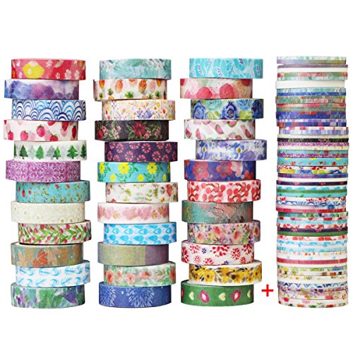 QINGKONG 36 Rollen Washi Tape Set Dekorative klebeband buntes Klebebänder Design Dekoband Masking Tape für DIY Craft Scrapbooking Geschenkpapier von QINGKONG