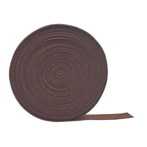 1 Rolle Gummiband zum Nähen, 9 Meter Länge, 25 mm Breite, schweres Stretch, hohe Elastizität, gestricktes elastisches Band, für selbstgemachte Taillenbänder und Ausschnitte (Kaffeefarbe) von QINGSHENG