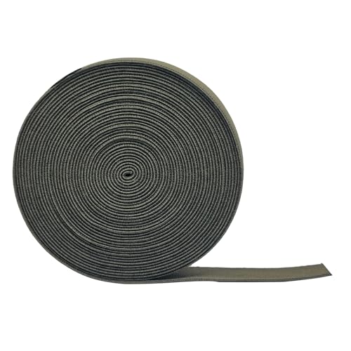 1 Rolle Gummiband zum Nähen, 9 Meter Länge, 25 mm Breite, schweres Stretch, hohe Elastizität, gestricktes elastisches Band, für selbstgemachte Taillenbänder und Ausschnitte (Militärgrün) von QINGSHENG