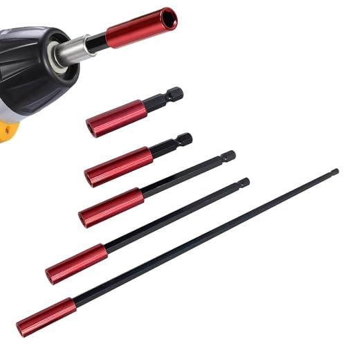 QINGYIWL 5 Stück Bithalter Magnetisch, 50/60/100/150/300mm Bit Verlängerung, 1/4'' Sechskantschaft Bit Halterung Magnetisch für Schlagschrauber, Schraubendreher von QINGYIWL