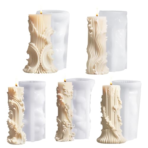 QINGYIWL 5 Stück Silikonformen Kerzenformen zum Gießen, Silikonformen Gießformen, Kerzen im Römischen Stil DIY Kerzenformen Silikon für Duftkerzen Auch für 3D Handgemachte Seifen Urlaubskerze QINGYIWL 5 Stück Silikonformen Kerzenformen zum Gießen, Silikonformen Gießformen, Kerzen im Römischen Stil DIY Kerzenformen Silikon für Duftkerzen Auch für 3D Handgemachte Seifen Urlaubskerze von QINGYIWL