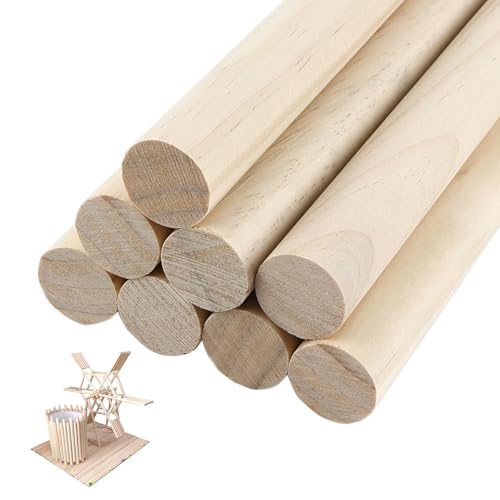 QINGYIWL 8 Stück Holzstäbchen, 2.5 cm x 30 cm Rundholz, Holzstäbe zum Basteln, Natürliche Rundstab Holz für DIY Bastelartikel, Dekorationen QINGYIWL 8 Stück Holzstäbchen, 2.5 cm x 30 cm Rundholz, Holzstäbe zum Basteln, Natürliche Rundstab Holz für DIY Bastelartikel, Dekorationen von QINGYIWL