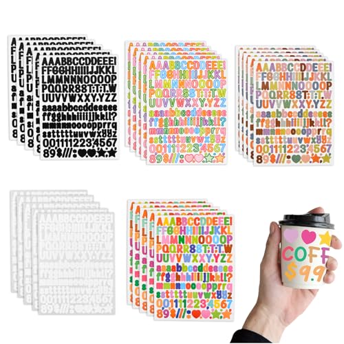 25 Blätter Buchstaben Aufkleber Selbstklebend, Alphabet Number Stickers, Bunte Vinyl Klebebuchstaben Alphabet & Zahlen Sticker für Briefkasten, DIY Scrapbooking, Schilder, Adressnummern 25 Blätter Buchstaben Aufkleber Selbstklebend, Alphabet Number Stickers, Bunte Vinyl Klebebuchstaben Alphabet & Zahlen Sticker für Briefkasten, DIY Scrapbooking, Schilder, Adressnummern von QINGZY