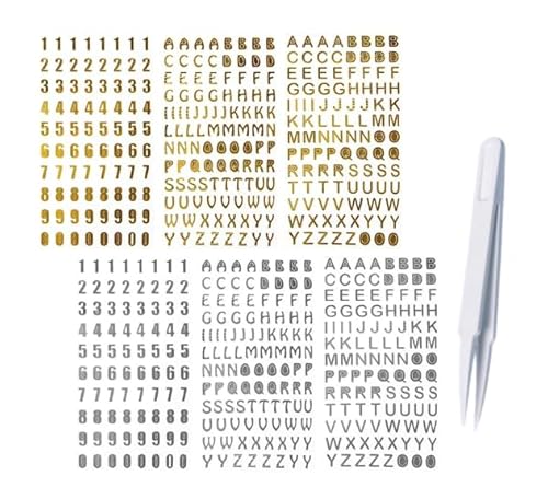 6 Blätter Buchstaben Aufkleber Set, Selbstklebende Vinyl Sticker mit Zahlen und Alphabet, mit 1 Pinzette, für DIY Scrapbooking, Grußkarten, Postfächer, Türschilder, Bastelarbeiten und Dekoration 6 Blätter Buchstaben Aufkleber Set, Selbstklebende Vinyl Sticker mit Zahlen und Alphabet, mit 1 Pinzette, für DIY Scrapbooking, Grußkarten, Postfächer, Türschilder, Bastelarbeiten und Dekoration von QINGZY