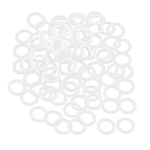 100 Stück weiße Gardinenringe für Raffrollos, 16 mm, Kunststoffringe für Raffrollos von QINIZX