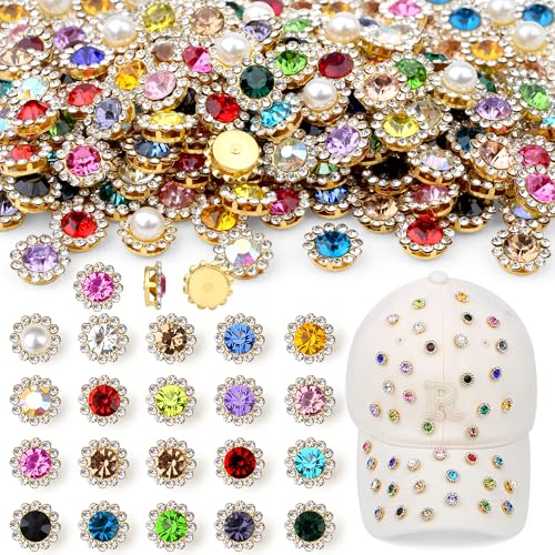 QINJIEJIE 20 verschiedene Farben, 12 mm, Sonnenblumen-Strasssteine, Kristallglas, Edelsteine, Metallklaue, Strasssteine zum Basteln, 12 mm von QINJIEJIE