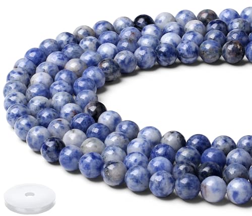 QINJIEJIE Natürliche Blauweißer Sodalith Perlen 50 Stück 8mm mit Loch Edelstein Perlen Zum Auffädeln Basteln Kristall Beads Blaue Naturstein Perlen für Armbänder Erwachsene DIY QINJIEJIE Natürliche Blauweißer Sodalith Perlen 50 Stück 8mm mit Loch Edelstein Perlen Zum Auffädeln Basteln Kristall Beads Blaue Naturstein Perlen für Armbänder Erwachsene DIY von QINJIEJIE