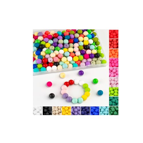 QINJIEJIE Silikonperlen, 120 Stück, 24 Farben, 15 mm, Silikonperlen für Schlüsselanhänger, Armbänder, Stifte, Halsketten, lose Gummiperlen, runde Perlen, gemischte Farben, zum Basteln QINJIEJIE Silikonperlen, 120 Stück, 24 Farben, 15 mm, Silikonperlen für Schlüsselanhänger, Armbänder, Stifte, Halsketten, lose Gummiperlen, runde Perlen, gemischte Farben, zum Basteln von QINJIEJIE