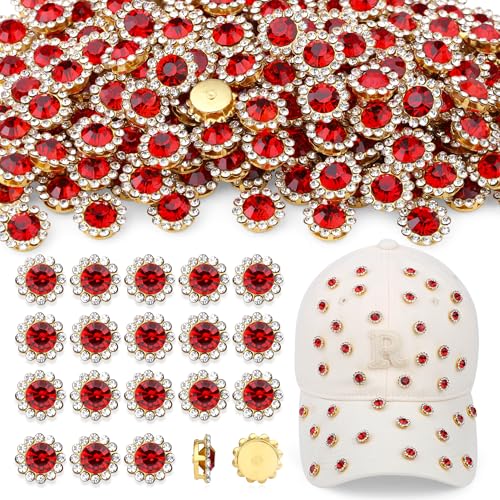 QINJIEJIE Strasssteine zum Aufnähen, Kristallglas, Metallklaue, Strasssteine, 12 mm, Rot, 200 Stück von QINJIEJIE