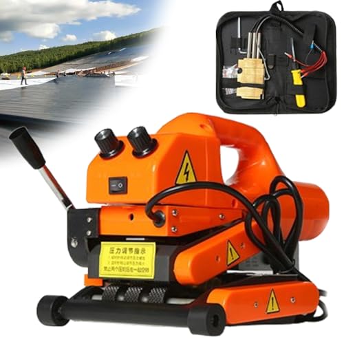 QINPI 1100-W-Geomembran-Schweißgerät, 150-mm-Gummirad/Stahlrad mit DREI Nähten, automatisches Kunststoff-Schweißgerät mit 0,5–5 m/Min., glattes Schweißen, zum Dichtschweißen von PVC, Eva, PE, HDPE von QINPI