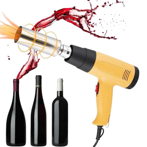 QINPI 1500-W-Handschrumpfpistole, Weinkapsel-Versiegelungsmaschine, 50-550 ℃ Arbeitstemperaturregulierung, Gehäusedurchmesser 1,96 Zoll, für Rotweinflaschen, Sojasauce und Essigflaschen QINPI 1500-W-Handschrumpfpistole, Weinkapsel-Versiegelungsmaschine, 50-550 ℃ Arbeitstemperaturregulierung, Gehäusedurchmesser 1,96 Zoll, für Rotweinflaschen, Sojasauce und Essigflaschen von QINPI