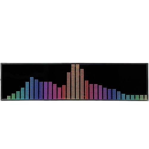 QINPI 20-Zoll-LED-Musikspektrumanzeige, Professionelle RGB-Audio-Lautstärkeanzeige, 36 Anzeigestile, Sprachsteuerung + Leitungssteuerung, Für Zuhause, Auto, KTV, Aufnahmestudio von QINPI