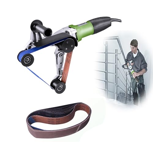 QINPI 800-W-Rohrpolierer, 2,4–9,1 m/s, 360°-Drehung und 6 einstellbare Geschwindigkeiten, Edelstahl-Rundschleifer, mit Schleifen und Polieren mit Aluminiumoxid, maximaler Rohrdurchmesser 180 mm von QINPI