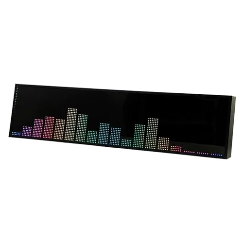 QINPI Professionelles Dynamisches Musikrhythmusspektrum, RGB-Vollfarb-Tonabnehmeranzeige, 4 Frequenzbereiche, 36 Anzeigestile, Sprachsteuerung + Leitungssteuerung, Für Zu Hause von QINPI
