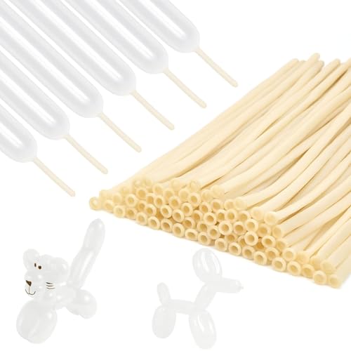 100 Stück Magic Latex Modellier ballons, DIY Modellierballons 260Q Latex Lange Luftballons, Kreatives Formen Luftballons für Tiere für Hochzeit Geburtstage Partys Dekoration (Transparente Farbe) von QINQINZIJIN
