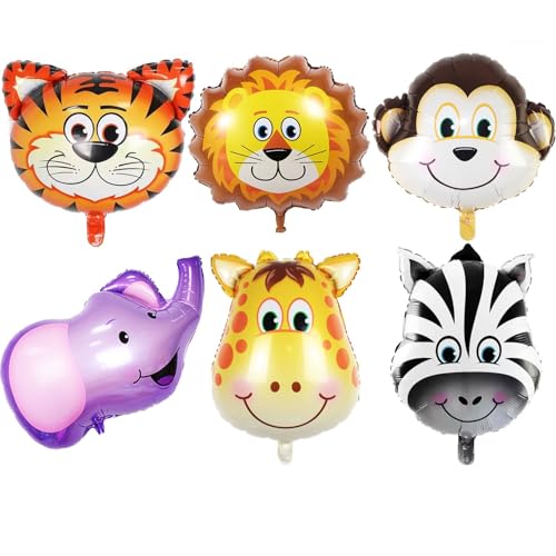6 Stück Folienballon Tiere, Waldtiere Helium Ballons, 3D Riesiger Dschungel Safari Tierballons, Waldtiere Geburtstag Deko Folienballon, Kindergeburtstag Deko, Jungen Mädchen Geburtstagsdeko 6 Stück Folienballon Tiere, Waldtiere Helium Ballons, 3D Riesiger Dschungel Safari Tierballons, Waldtiere Geburtstag Deko Folienballon, Kindergeburtstag Deko, Jungen Mädchen Geburtstagsdeko von QINQINZIJIN