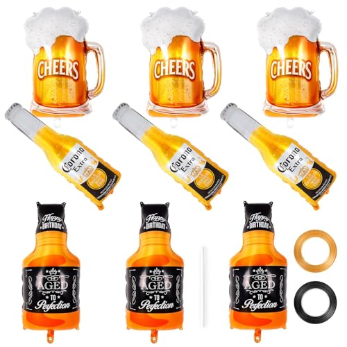 QINQINZIJIN 9 Stück Bier Luftballons, XXL Bier Folienballon, Champagner Luftballon, Riesen Wein Flaschen Heliumballon, für Summer Beach Party Hochzeit Bierthema Party Festival QINQINZIJIN 9 Stück Bier Luftballons, XXL Bier Folienballon, Champagner Luftballon, Riesen Wein Flaschen Heliumballon, für Summer Beach Party Hochzeit Bierthema Party Festival von QINQINZIJIN