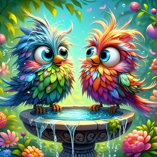 QINRUBB DIY Bunter Vogel Diamant Painting Bilder Anfänger, 5D Papageien Diamond Painting Erwachsene, Runder Vollbohrer Cartoon-Vögel Diamant Kunst Kits Kreuzstich Home Wand Dekor 30x30 cm QINRUBB DIY Bunter Vogel Diamant Painting Bilder Anfänger, 5D Papageien Diamond Painting Erwachsene, Runder Vollbohrer Cartoon-Vögel Diamant Kunst Kits Kreuzstich Home Wand Dekor 30x30 cm von QINRUBB