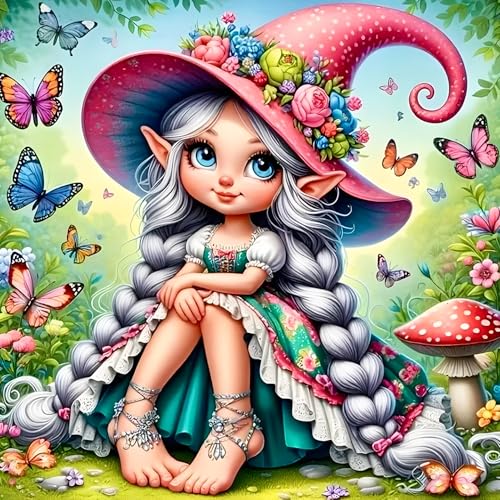 QINRUBB DIY Cartoon-Elfe Diamond Painting Erwachsene, 5D Fee Diamant Painting Bilder Anfänger, Runder Vollbohrer Schmetterling Diamant Kunst Kits Kreuzstich Geschenke Home Wand Dekor 30x30 cm QINRUBB DIY Cartoon-Elfe Diamond Painting Erwachsene, 5D Fee Diamant Painting Bilder Anfänger, Runder Vollbohrer Schmetterling Diamant Kunst Kits Kreuzstich Geschenke Home Wand Dekor 30x30 cm von QINRUBB