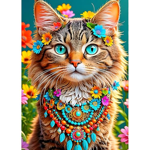 QINRUBB DIY Fantasie Katze Diamond Painting Erwachsene, 5D Halskette Diamant Painting Bilder Anfänger, Cat Runder Vollbohrer Diamant Kunst Kits Stickerei Kreuzstich Geschenke Home Wand Dekor 30x40 cm QINRUBB DIY Fantasie Katze Diamond Painting Erwachsene, 5D Halskette Diamant Painting Bilder Anfänger, Cat Runder Vollbohrer Diamant Kunst Kits Stickerei Kreuzstich Geschenke Home Wand Dekor 30x40 cm von QINRUBB