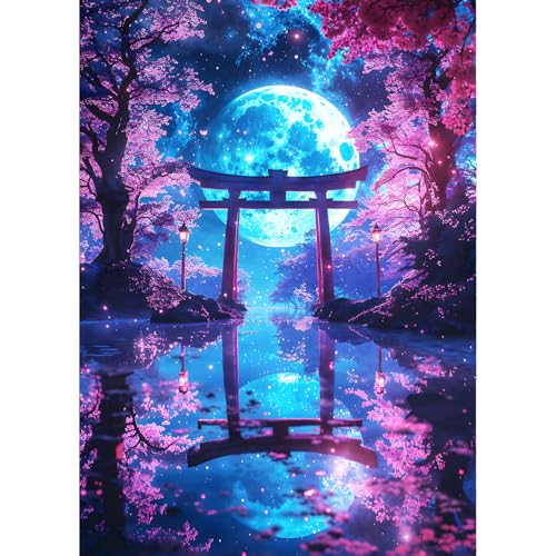 QINRUBB DIY Heller Mond Diamant Painting Bilder Anfänger, 5D Torii Tür Diamond Painting Erwachsene, Runder Vollbohrer Traumland Diamant Kunst Kits Kreuzstich Fantasie Home Wand Dekor 30x40 cm QINRUBB DIY Heller Mond Diamant Painting Bilder Anfänger, 5D Torii Tür Diamond Painting Erwachsene, Runder Vollbohrer Traumland Diamant Kunst Kits Kreuzstich Fantasie Home Wand Dekor 30x40 cm von QINRUBB