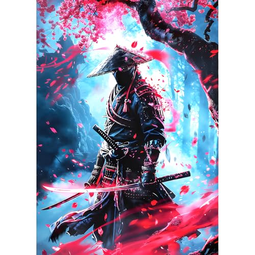QINRUBB DIY Japanische Ninja Diamant Painting Bilder Anfänger, 5D Samurai Diamond Painting Erwachsene, Runder Vollbohrer Fantasie Diamant Kunst Kits Kreuzstich Traumland Home Wand Dekor 30x40 cm QINRUBB DIY Japanische Ninja Diamant Painting Bilder Anfänger, 5D Samurai Diamond Painting Erwachsene, Runder Vollbohrer Fantasie Diamant Kunst Kits Kreuzstich Traumland Home Wand Dekor 30x40 cm von QINRUBB