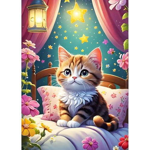 QINRUBB DIY Kätzchen Diamant Painting Bilder Anfänger, 5D Schlafzimmer Diamond Painting Erwachsene, Runder Vollbohrer Sternenhimmel Diamant Kunst Kits Kreuzstich Home Wand Dekor 30x40 cm QINRUBB DIY Kätzchen Diamant Painting Bilder Anfänger, 5D Schlafzimmer Diamond Painting Erwachsene, Runder Vollbohrer Sternenhimmel Diamant Kunst Kits Kreuzstich Home Wand Dekor 30x40 cm von QINRUBB