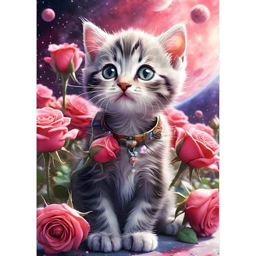 QINRUBB DIY Kätzchen Diamant Painting Bilder Anfänger, 5D Süße Katze Diamond Painting Erwachsene, Runder Vollbohrer Rosen Blumen Diamant Kunst Kits Kreuzstich Home Wand Dekor 30x40 cm QINRUBB DIY Kätzchen Diamant Painting Bilder Anfänger, 5D Süße Katze Diamond Painting Erwachsene, Runder Vollbohrer Rosen Blumen Diamant Kunst Kits Kreuzstich Home Wand Dekor 30x40 cm von QINRUBB