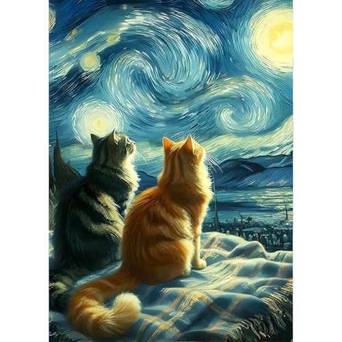 QINRUBB DIY Kätzchen Diamond Painting Erwachsene, 5D Sternenhimmel Diamant Painting Bilder Anfänger, Runder Vollbohrer Diamanten Malerei Stickerei Kreuzstich Geschenke Home Wand Dekor 30x40cm QINRUBB DIY Kätzchen Diamond Painting Erwachsene, 5D Sternenhimmel Diamant Painting Bilder Anfänger, Runder Vollbohrer Diamanten Malerei Stickerei Kreuzstich Geschenke Home Wand Dekor 30x40cm von QINRUBB