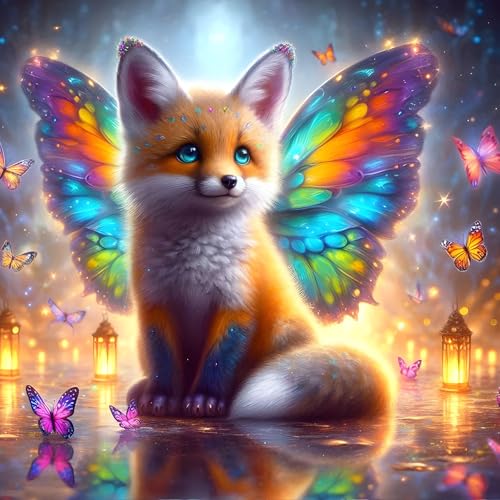 QINRUBB DIY Niedlicher Fuchs Diamond Painting Erwachsene, 5D Schmetterling Diamant Painting Bilder Anfänger, Runder Vollbohrer Diamanten Malerei Stickerei Kreuzstich Geschenke Home Wand Dekor 30x30cm QINRUBB DIY Niedlicher Fuchs Diamond Painting Erwachsene, 5D Schmetterling Diamant Painting Bilder Anfänger, Runder Vollbohrer Diamanten Malerei Stickerei Kreuzstich Geschenke Home Wand Dekor 30x30cm von QINRUBB