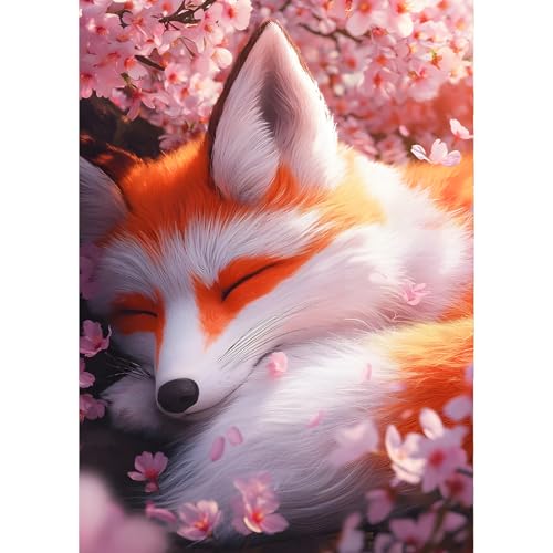 QINRUBB DIY Schlafender Fuchs Diamond Painting Erwachsene, 5D Kirschblüten Diamant Painting Bilder Anfänger, Runder Vollbohrer Fuchs Diamant Kunst Kits Kreuzstich Geschenke Home Wand Dekor 30x40 cm QINRUBB DIY Schlafender Fuchs Diamond Painting Erwachsene, 5D Kirschblüten Diamant Painting Bilder Anfänger, Runder Vollbohrer Fuchs Diamant Kunst Kits Kreuzstich Geschenke Home Wand Dekor 30x40 cm von QINRUBB