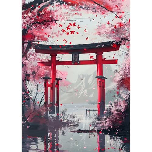 QINRUBB DIY Torii-Tor Diamant Painting Bilder Anfänger, 5D Geheimes Plätzchen Diamond Painting Erwachsene, Runder Vollbohrer Landschaft Diamant Kunst Kits Kreuzstich Home Wand Dekor 30x40 cm QINRUBB DIY Torii-Tor Diamant Painting Bilder Anfänger, 5D Geheimes Plätzchen Diamond Painting Erwachsene, Runder Vollbohrer Landschaft Diamant Kunst Kits Kreuzstich Home Wand Dekor 30x40 cm von QINRUBB