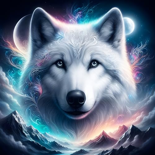 QINRUBB DIY Weißer Wolf Diamant Painting Bilder Anfänger, 5D Sonne und Mond Diamond Painting Erwachsene, Runder Vollbohrer Traumland Diamant Kunst Kits Kreuzstich Wolf Home Wand Dekor 30x30 cm QINRUBB DIY Weißer Wolf Diamant Painting Bilder Anfänger, 5D Sonne und Mond Diamond Painting Erwachsene, Runder Vollbohrer Traumland Diamant Kunst Kits Kreuzstich Wolf Home Wand Dekor 30x30 cm von QINRUBB