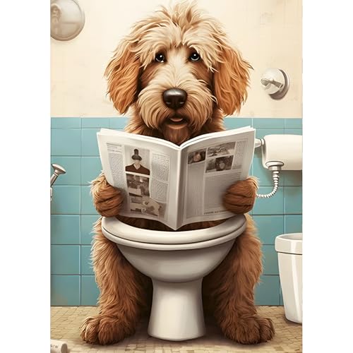 QINRUBB DIY Welpe Liest Zeitung Diamond Painting Erwachsene, 5D Hund Diamant Painting Bilder Anfänger, Runder Vollbohrer Toilette Diamant Kunst Kits Kreuzstich Geschenke Home Wand Dekor 30x40 cm QINRUBB DIY Welpe Liest Zeitung Diamond Painting Erwachsene, 5D Hund Diamant Painting Bilder Anfänger, Runder Vollbohrer Toilette Diamant Kunst Kits Kreuzstich Geschenke Home Wand Dekor 30x40 cm von QINRUBB