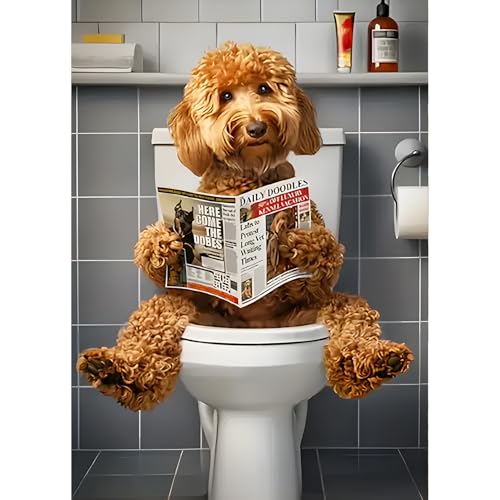 QINRUBB DIY Welpe Liest Zeitung Diamond Painting Erwachsene, 5D Toilette Diamant Painting Bilder Anfänger, Runder Vollbohrer Hund Diamant Kunst Kits Kreuzstich Geschenke Home Wand Dekor 30x40 cm QINRUBB DIY Welpe Liest Zeitung Diamond Painting Erwachsene, 5D Toilette Diamant Painting Bilder Anfänger, Runder Vollbohrer Hund Diamant Kunst Kits Kreuzstich Geschenke Home Wand Dekor 30x40 cm von QINRUBB