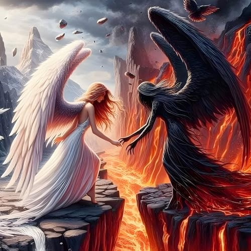 QINRUBB Engel und Dämon Diamond Painting Erwachsene, 5D Magma Diamant Painting Bilder Anfänger, DIY Fantasie Runder Vollbohrer Diamanten Malerei Stickerei Kreuzstich Geschenke Home Wand Dekor 30x30cm QINRUBB Engel und Dämon Diamond Painting Erwachsene, 5D Magma Diamant Painting Bilder Anfänger, DIY Fantasie Runder Vollbohrer Diamanten Malerei Stickerei Kreuzstich Geschenke Home Wand Dekor 30x30cm von QINRUBB
