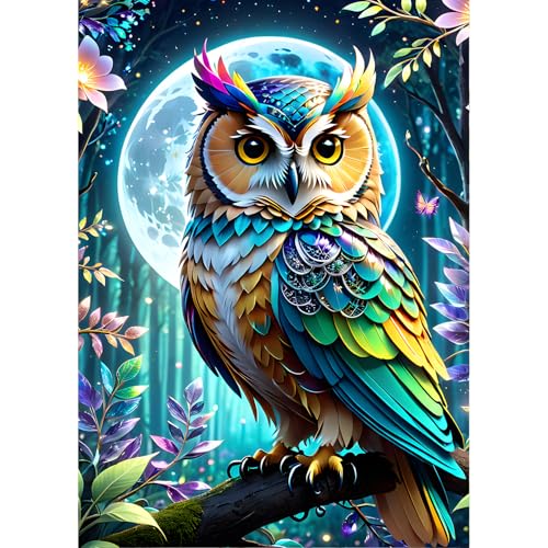 QINRUBB Eule Diamond Painting Erwachsene, 5D Mond Nacht Diamant Painting Bilder Anfänger, DIY Traumland Runder Vollbohrer Diamanten Malerei Stickerei Kreuzstich Geschenke Home Wand Dekor 30x40cm QINRUBB Eule Diamond Painting Erwachsene, 5D Mond Nacht Diamant Painting Bilder Anfänger, DIY Traumland Runder Vollbohrer Diamanten Malerei Stickerei Kreuzstich Geschenke Home Wand Dekor 30x40cm von QINRUBB