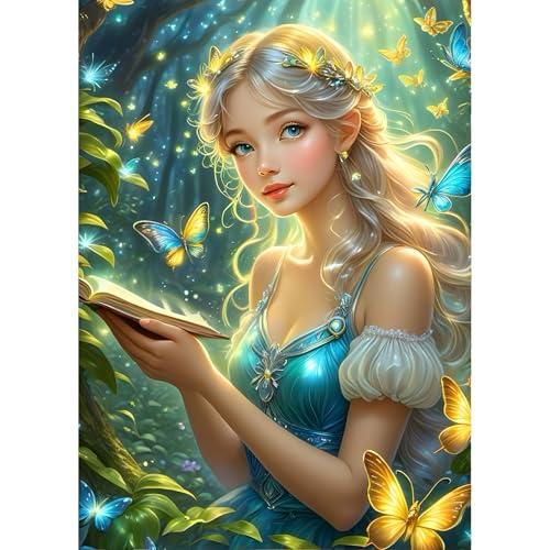 QINRUBB Fee Diamond Painting Erwachsene, 5D Schmetterling Diamant Painting Bilder Anfänger, DIY Fantasie Runder Vollbohrer Diamanten Malerei Stickerei Kreuzstich Geschenke Home Wand Dekor 30x40cm QINRUBB Fee Diamond Painting Erwachsene, 5D Schmetterling Diamant Painting Bilder Anfänger, DIY Fantasie Runder Vollbohrer Diamanten Malerei Stickerei Kreuzstich Geschenke Home Wand Dekor 30x40cm von QINRUBB